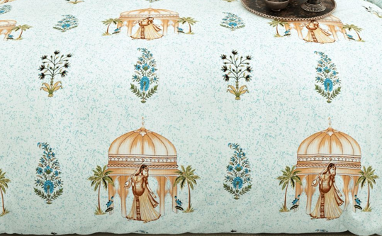 Jal Mahal 500 TC Cotton Super King Bedsheet | Luxora Luxe