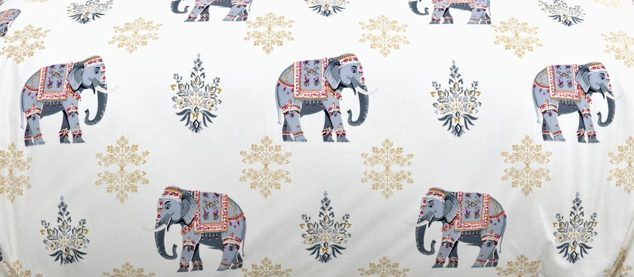 Close View Eleephant Print Bedsheet Super King Size (1+2 Set)