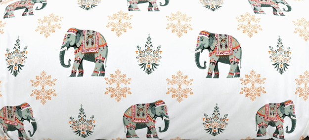 Close View Eleephant Print Bedsheet Super King Size (1+2 Set)