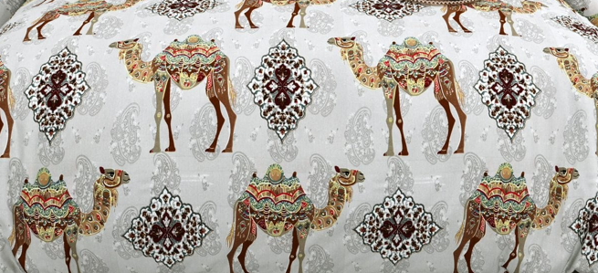 Close view rajasthani camel print  grey colour pure cotton