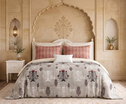 PURE COTTON SUPER KING SIZE BEDSHEET DHURANDHAR BEDDING SET WITH TWO PILLOW COVERS