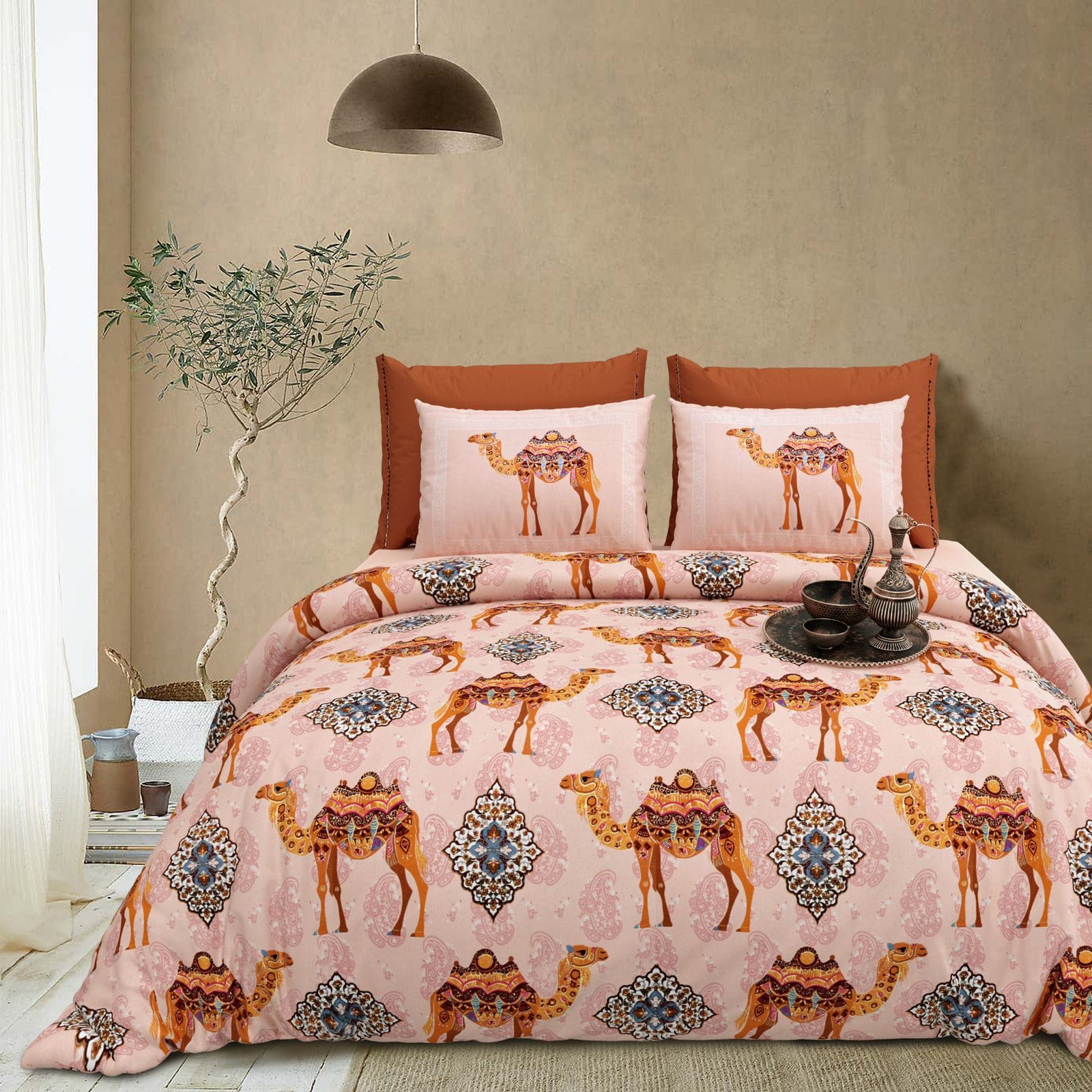 camel print royal bedsheet super king size