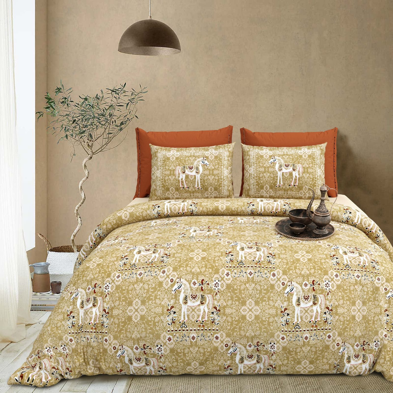 Pure Cotton Super King Bedseet Horse Print